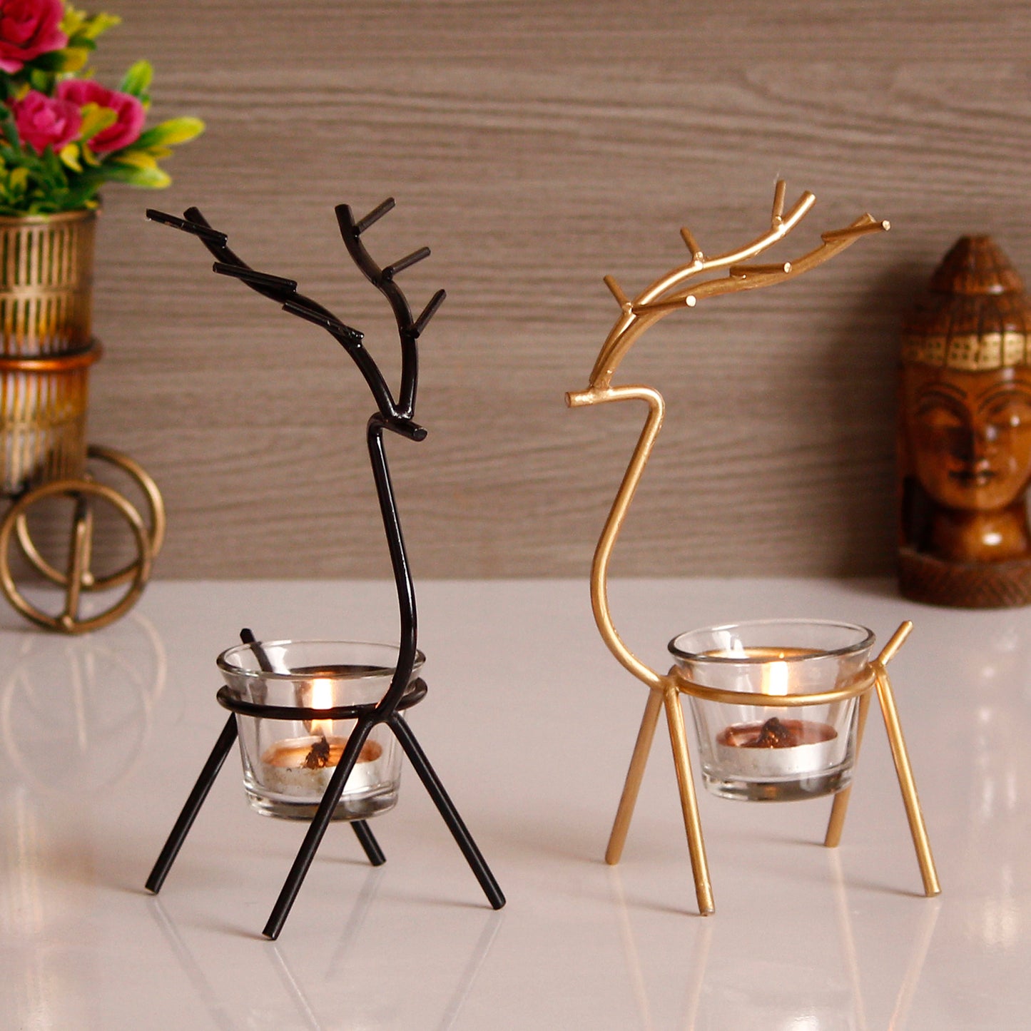 Elegant Reindeer Candle Shape Tea Light Holder