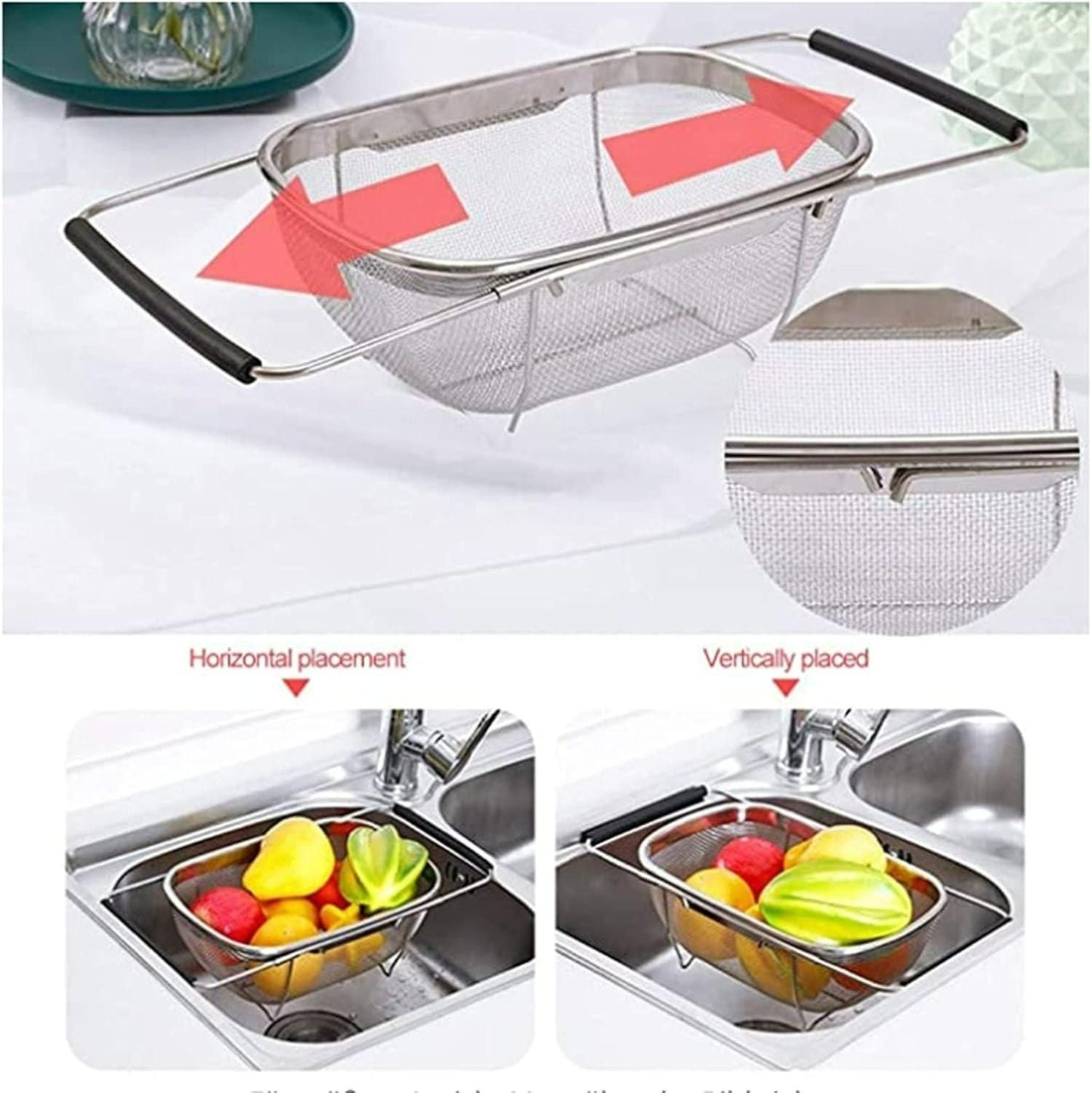 Expandable Stainless Steel Sink Strainer Basket